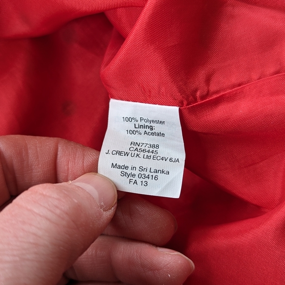 J. CREW OPTIC GRAPHIC DOT SHEATH Professional DRESS RED BLACK Sz 10 Knee Length - Picture 13 of 13